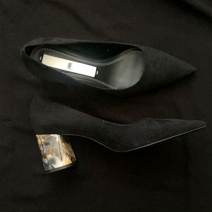 ZARA BLACK BLOCK HEELS, SIZE 9
